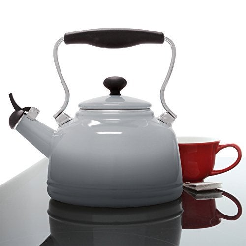 Chantal Tea Kettle, Vintage Series, Enamel on Steel, Whistling (Fade Grey) - Image 4