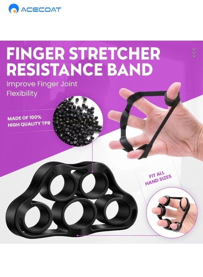 ACECOAT 7 Pcs Hand Grip Strength Trainer Kit, Hand Grip Strengthener, Hand Extension Exerciser, Finger Stretcher, Stress Relief Ball and Forearm Workout Ring for Muscle Building and Injury Recover7 Pcs Hand Grip Strength Trainer Kit, Hand Grip Strengthener, Hand Extension Exerciser, Finger Stretcher, Stress Relief Ball and Forearm Workout Ring for Muscle Building and Injury Recover - Image 4