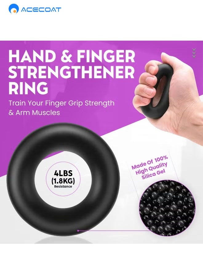 ACECOAT 7 Pcs Hand Grip Strength Trainer Kit, Hand Grip Strengthener, Hand Extension Exerciser, Finger Stretcher, Stress Relief Ball and Forearm Workout Ring for Muscle Building and Injury Recover7 Pcs Hand Grip Strength Trainer Kit, Hand Grip Strengthener, Hand Extension Exerciser, Finger Stretcher, Stress Relief Ball and Forearm Workout Ring for Muscle Building and Injury Recover - Image 5