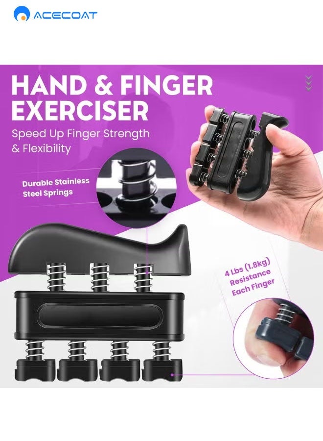 ACECOAT 7 Pcs Hand Grip Strength Trainer Kit, Hand Grip Strengthener, Hand Extension Exerciser, Finger Stretcher, Stress Relief Ball and Forearm Workout Ring for Muscle Building and Injury Recover7 Pcs Hand Grip Strength Trainer Kit, Hand Grip Strengthener, Hand Extension Exerciser, Finger Stretcher, Stress Relief Ball and Forearm Workout Ring for Muscle Building and Injury Recover - Image 3