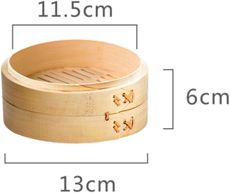 Steamer Basket for Cooking Dim Sum and Vegetables, 13cm Mini round Kitchen Food Steamer with Lid, 2pcs Set for Home Asian Cooking - Image 2