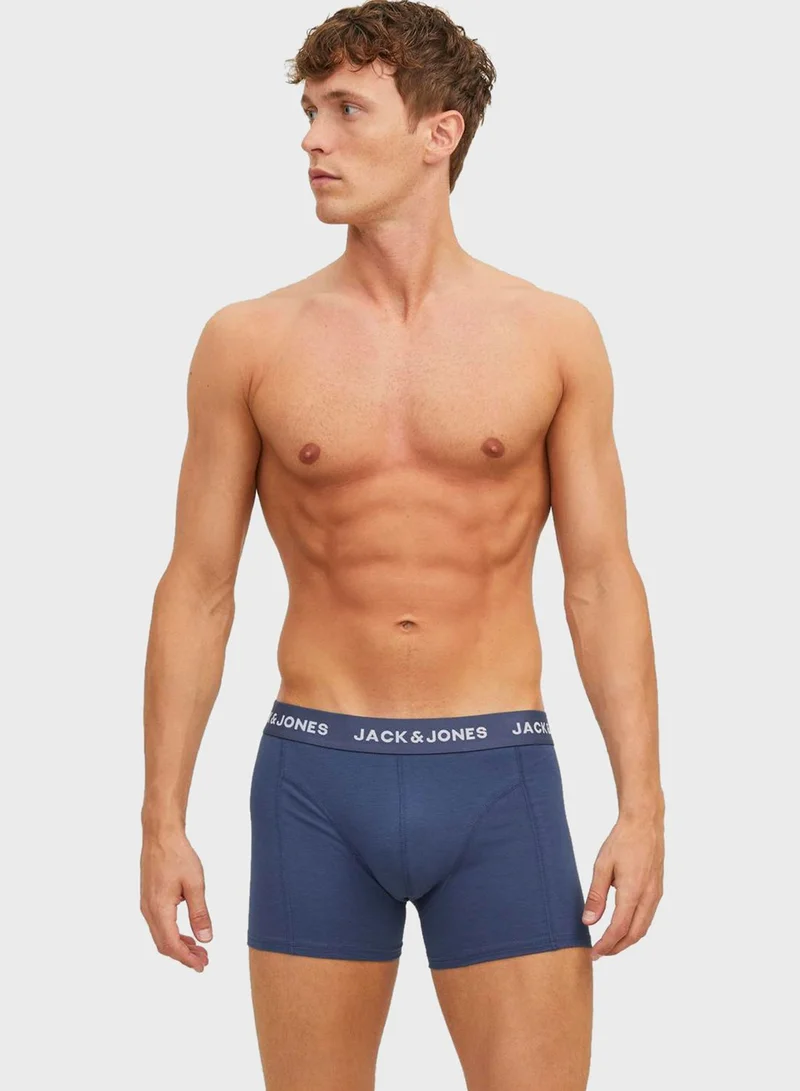 JACK & JONES Jackex 3 Pack Assorted Logo Band Trunks