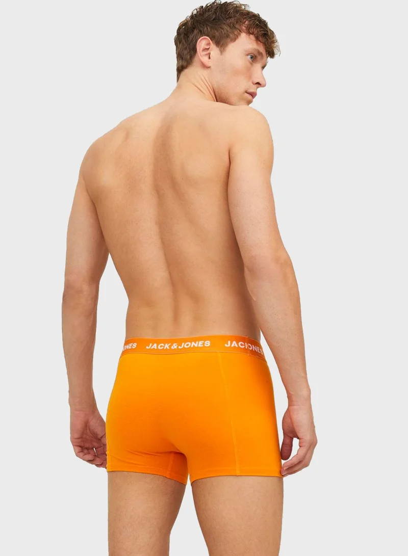 JACK & JONES Jackex 3 Pack Assorted Logo Band Trunks