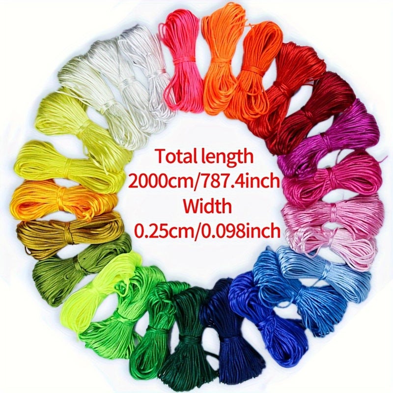 Golden 2.5mm Satin Nylon Braided Rope 20m for Jewelry Making DIY Knotting Cord - Image 2