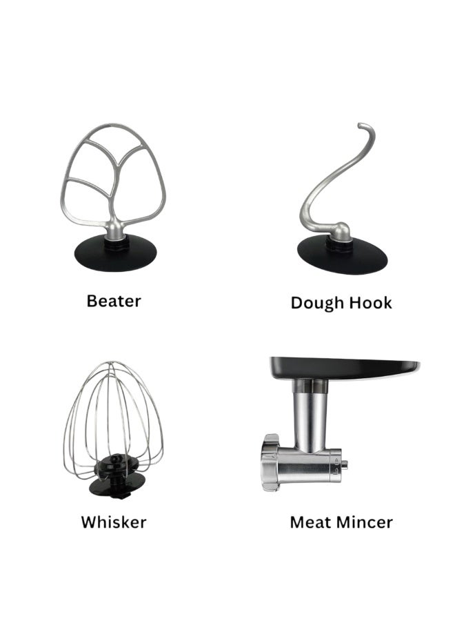 Frego Stand Mixer 1000W | 6-Speed Kitchen Food Mixer Machine | 4.8L Bowl, Meat Grinder, Dough Hook, Whisk & Beater - Image 5