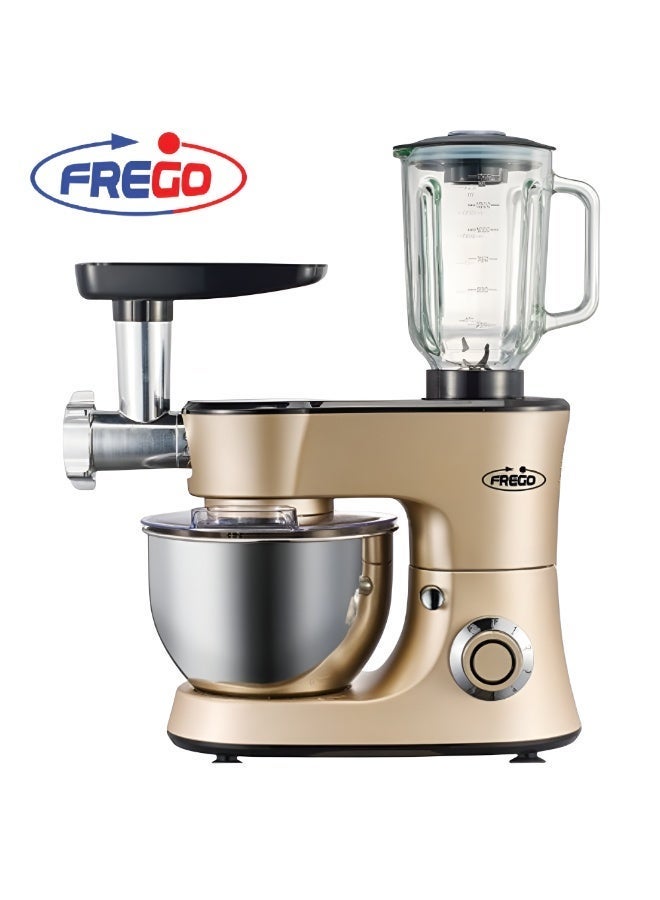 Frego Stand Mixer 1000W | 6-Speed Kitchen Food Mixer Machine | 4.8L Bowl, Meat Grinder, Dough Hook, Whisk & Beater - Image 3