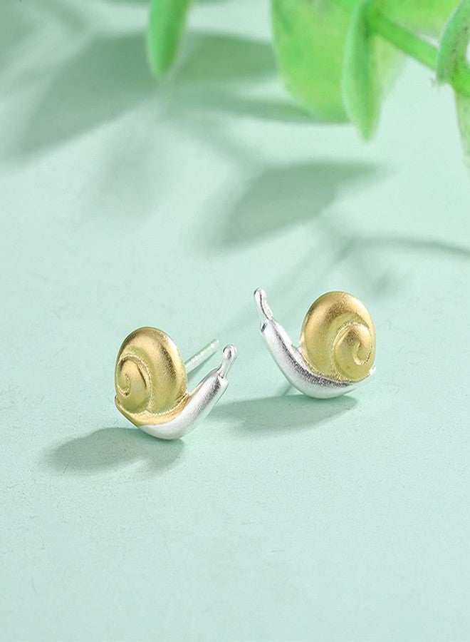 FUTIMELY Cute Snail Mushroom Stud Earrings, Gold, Copper, Push Back, Hypoallergenic, 2cm Diameter, 1 Pair - Image 3