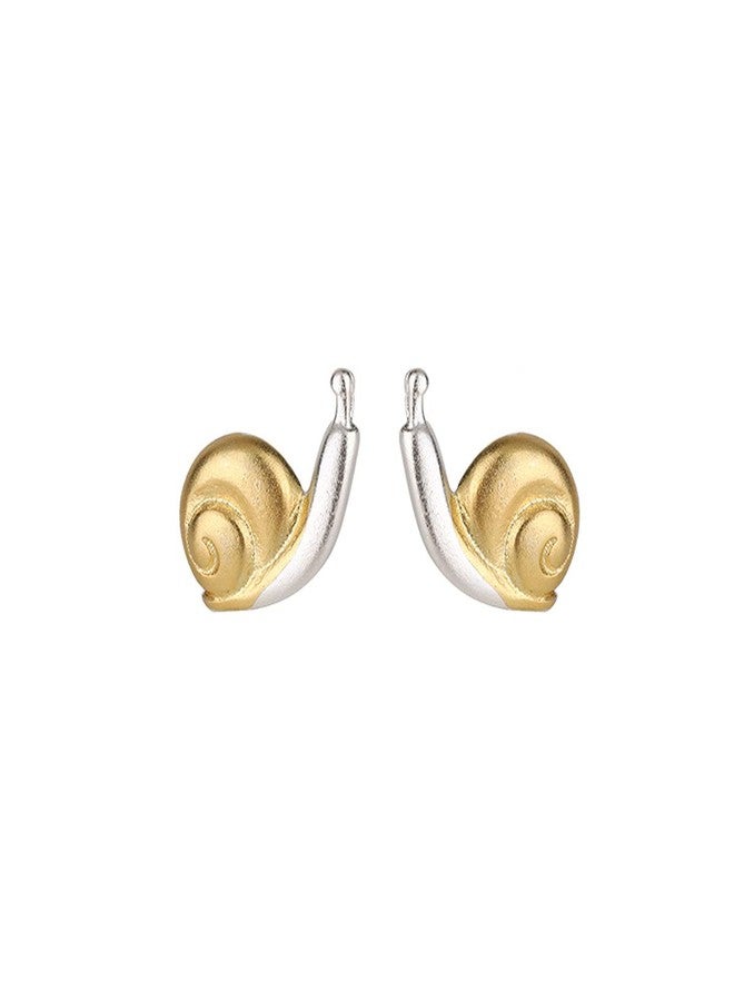 FUTIMELY Cute Snail Mushroom Stud Earrings, Gold, Copper, Push Back, Hypoallergenic, 2cm Diameter, 1 Pair - Image 1