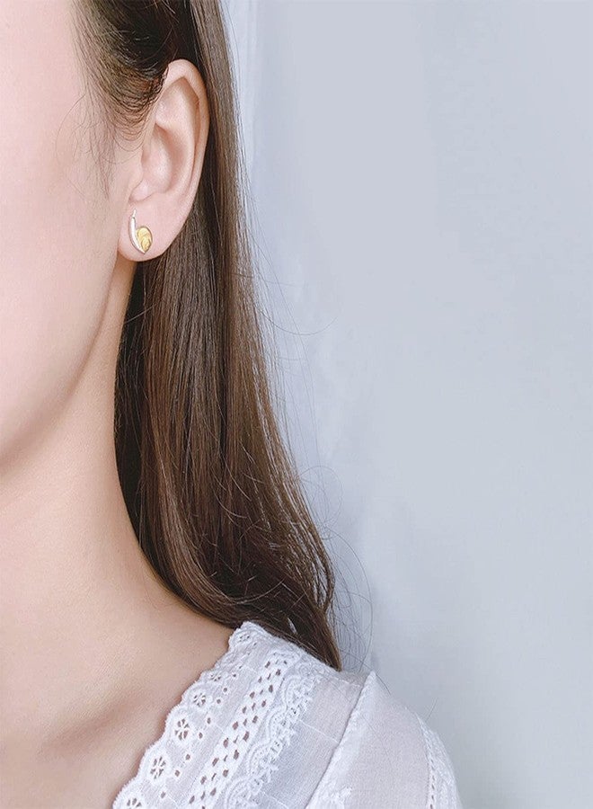 FUTIMELY Cute Snail Mushroom Stud Earrings, Gold, Copper, Push Back, Hypoallergenic, 2cm Diameter, 1 Pair - Image 2