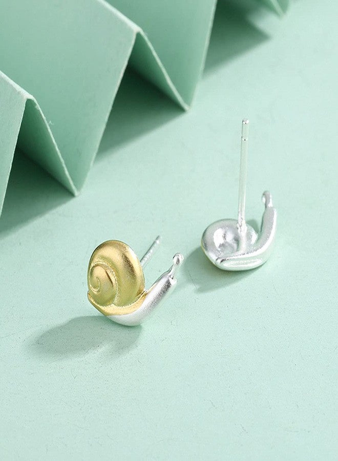 FUTIMELY Cute Snail Mushroom Stud Earrings, Gold, Copper, Push Back, Hypoallergenic, 2cm Diameter, 1 Pair - Image 4