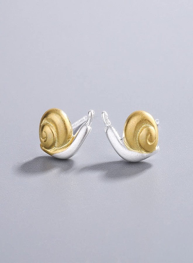 FUTIMELY Cute Snail Mushroom Stud Earrings, Gold, Copper, Push Back, Hypoallergenic, 2cm Diameter, 1 Pair - Image 5
