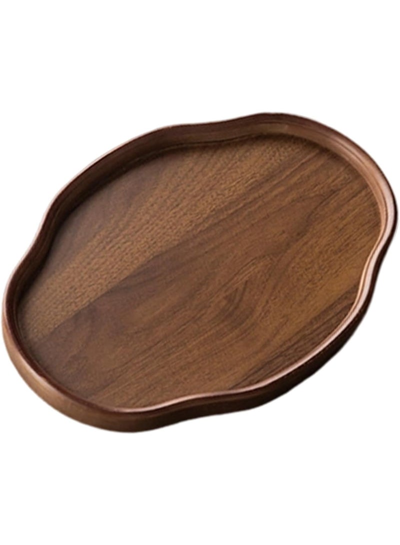 Arabest Organic Shape Wood Serving Platter Textured Front Multifunctional Use for Charcuteries Teas Sets Coffee Table Display Home Kitchens Essential Restaurant Presentation Tray - Image 4