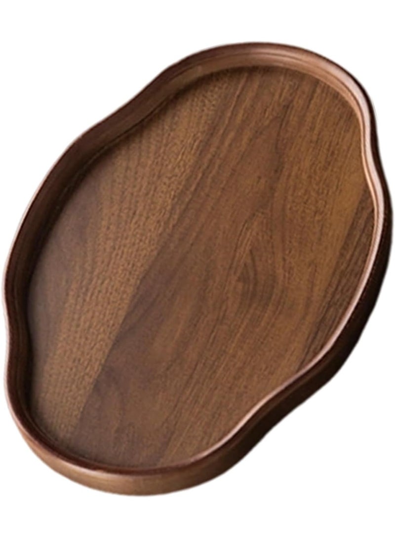 Arabest Organic Shape Wood Serving Platter Textured Front Multifunctional Use for Charcuteries Teas Sets Coffee Table Display Home Kitchens Essential Restaurant Presentation Tray - Image 1