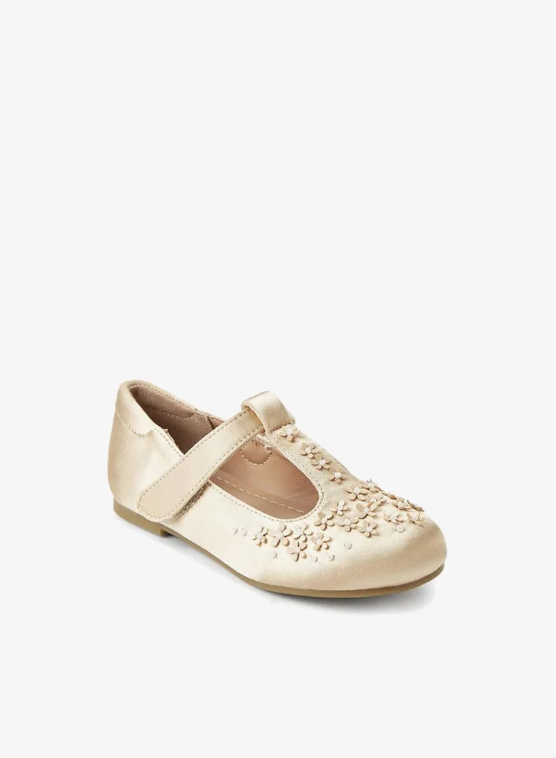 JUNIORS Girls Floral Embellished Mary Jane Shoes