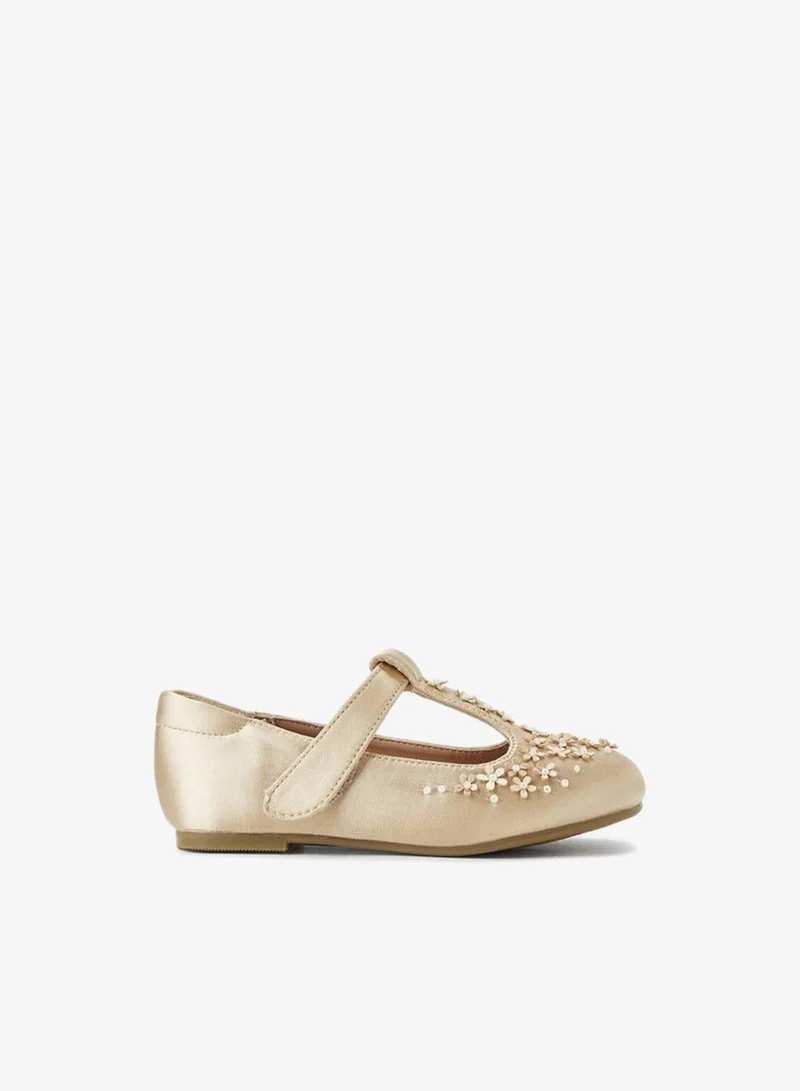 جونيورز Girls Floral Embellished Mary Jane Shoes