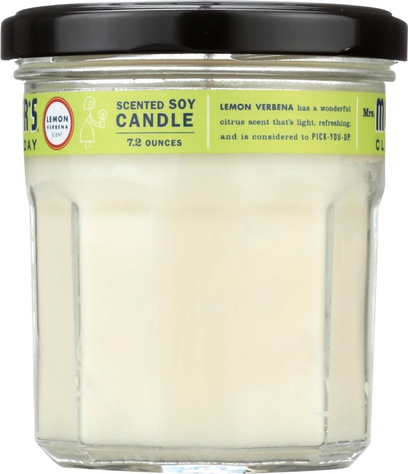 Mrs. Meyer's Clean Day Scented Soy Candle, Large Glass, Lemon Verbena, 7.2 oz, 2 ct - Image 2