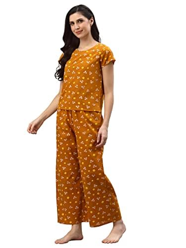 Yash Gallery Women's Cotton Straight Bandhani Printed Night Suit for Women (Yellow, XS) - Image 5