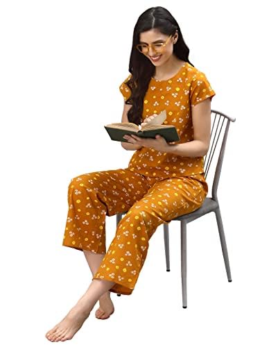 Yash Gallery Women's Cotton Straight Bandhani Printed Night Suit for Women (Yellow, XS) - Image 2