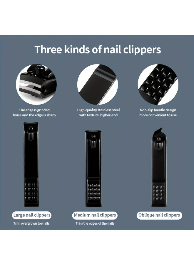 Rozino 18 PCS Classic Black Stainless Steel Manicure Set for Hands, Feet & Face Care - Image 5