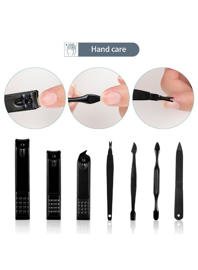 Rozino 18 PCS Classic Black Stainless Steel Manicure Set for Hands, Feet & Face Care - Image 3