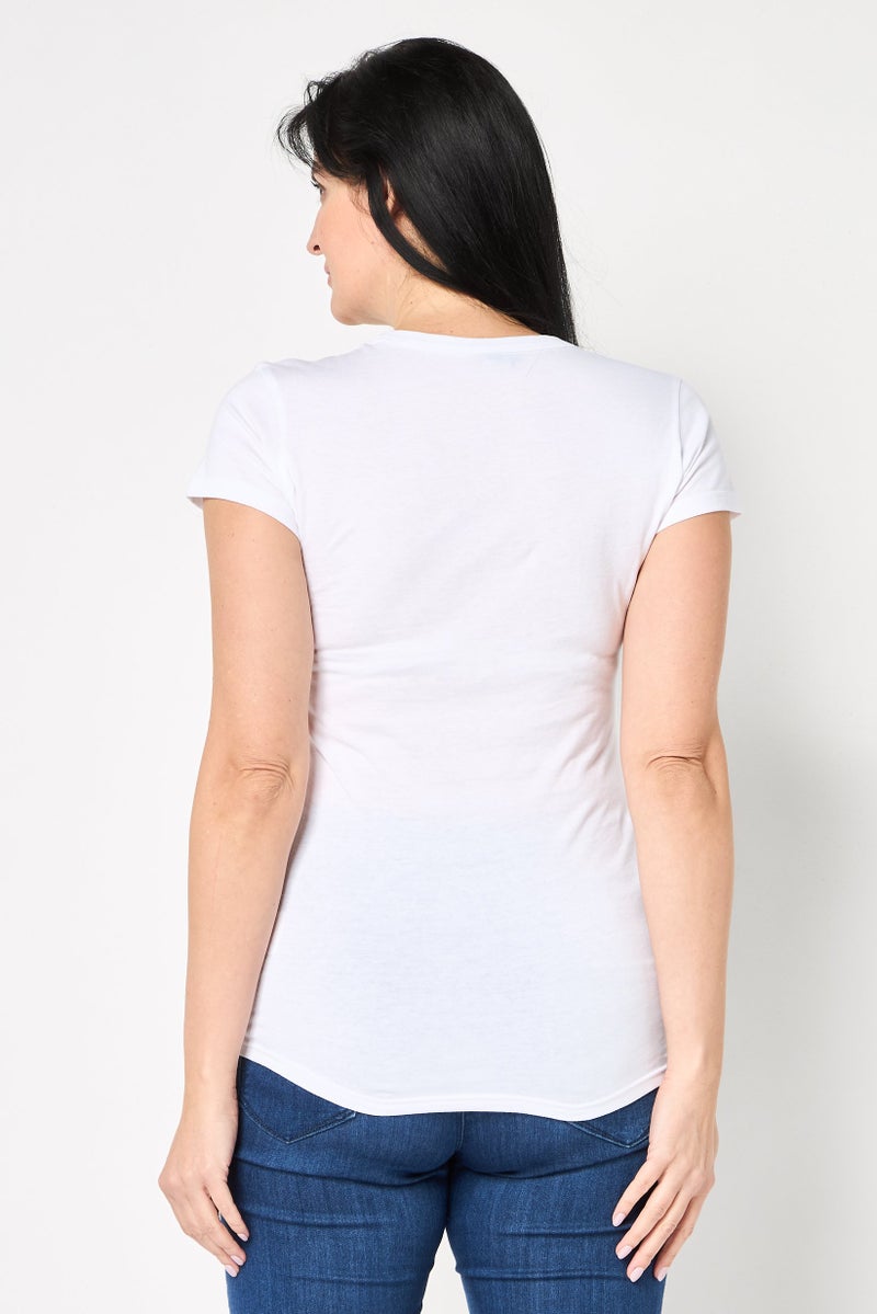 G-Star RAW Women Crew Neck Short Sleeve Graphic Print T-Shirt, White - Image 4