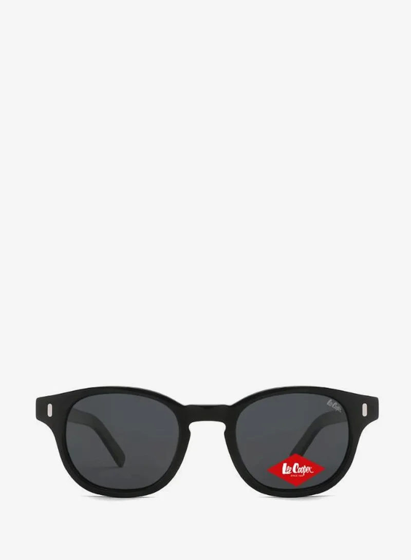 Lee Cooper 1.1 Polarized Sunglasses Black Frame Gradient Grey Mirror Lens 49mm  - LCU10542C1