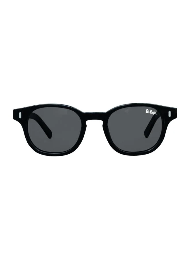 لي كوبر Polarized Sunglasses Black Frame Gradient Grey Mirror Lens 49mm  - LCU10542C1