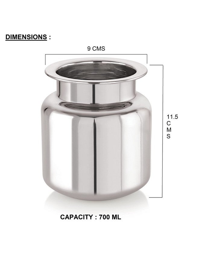 Priya Stainless Steel Heavy Lota for Pooja and Daily Use, 700ml Water Pot, 1 Piece, Silver | Durable, Rust-Resistant & Easy to Clean | Traditional Indian Design for Home & Temple Use - Image 2