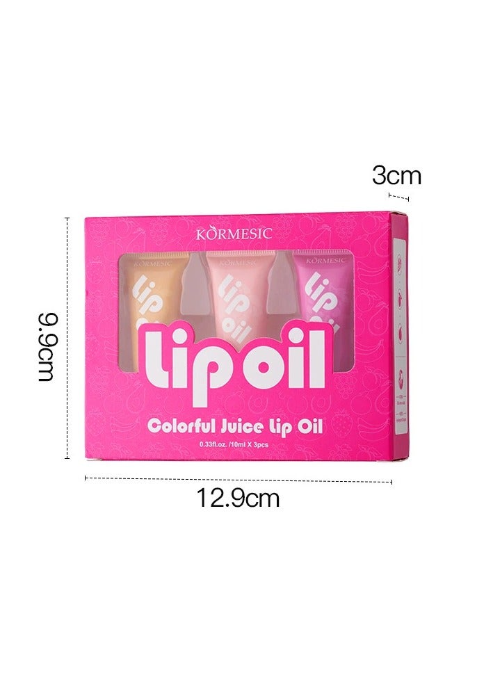 Kormesic زيت عصير الشفاه الملون-مجموعة من 3 قطع ، ترطيب وتغذية العناية بالشفاه - Image 1