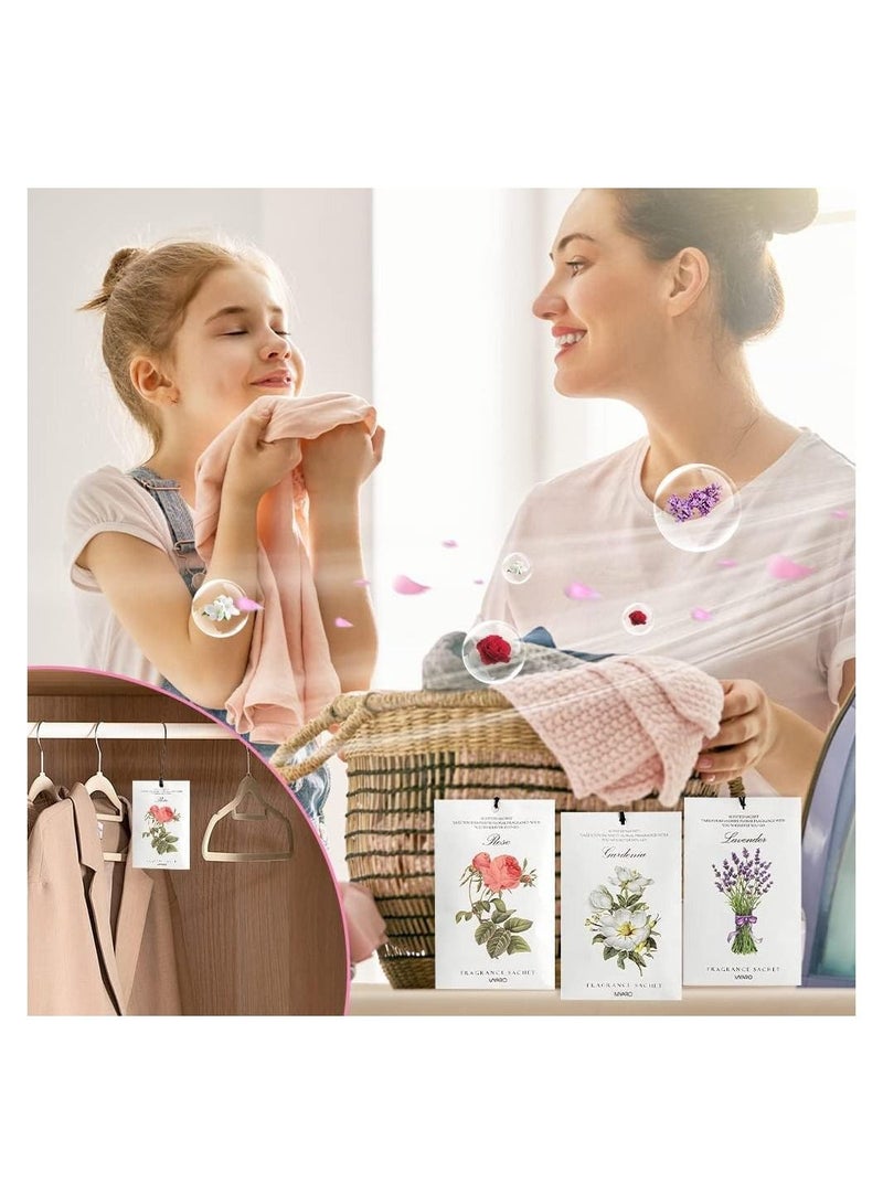 رات سو 6 قطع من أكياس العطر المعطرة لتنقية الروائح في خزانة الملابس والسيارة والأدراج والخزائن بعطر اللافندر والورد والياسمين الطبيعي الذي يدوم لفترة طويلة - Image 3