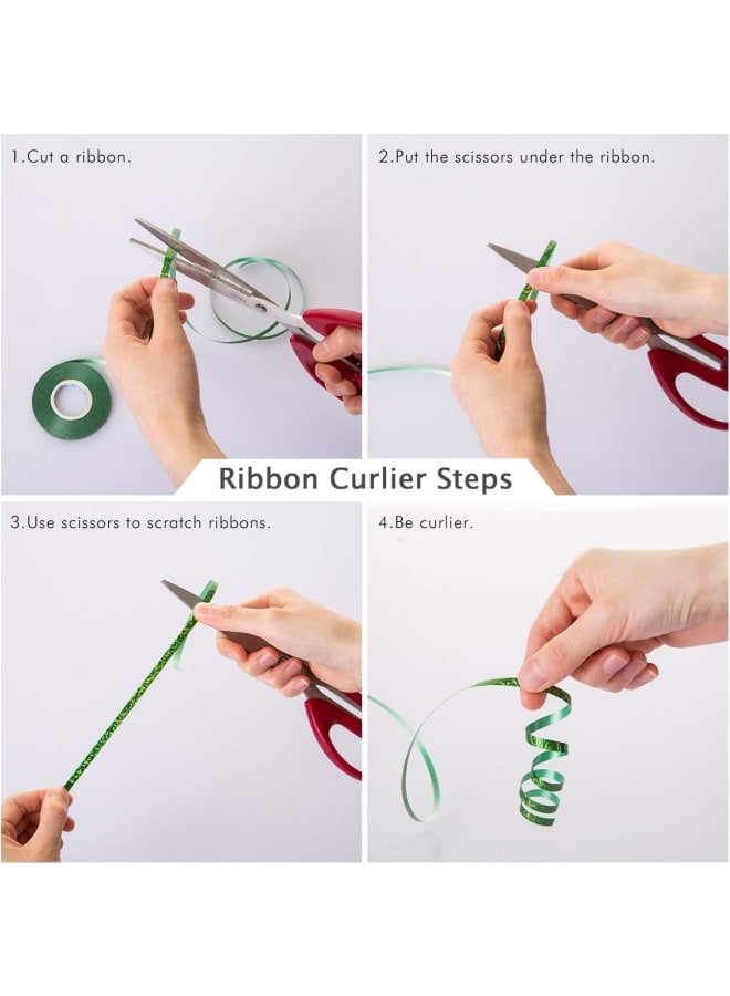 24 لفة شريط تمويج، أشرطة بالونات هدية لتزيين عيد الحب، حرف زهور الحفلات، تغليف هدايا تزيين الكيك والزفاف، DIY والحرف اليدوية، 21.8 ياردة (20 مترًا) لكل لفة