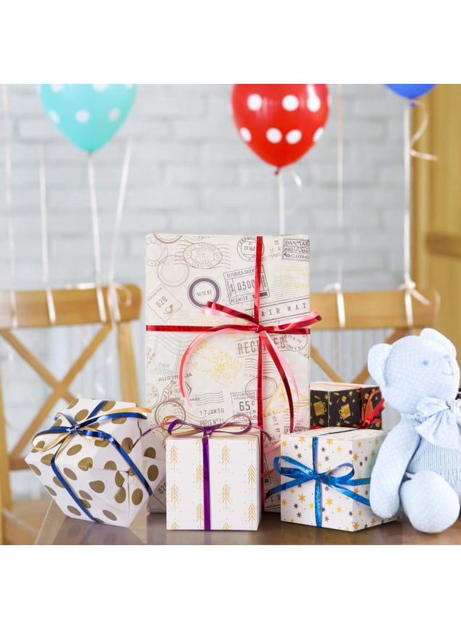 24 لفة شريط تمويج، أشرطة بالونات هدية لتزيين عيد الحب، حرف زهور الحفلات، تغليف هدايا تزيين الكيك والزفاف، DIY والحرف اليدوية، 21.8 ياردة (20 مترًا) لكل لفة