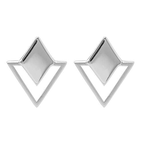 Boma Jewelry Sterling Silver Geometric Diamond & Triangle Stud Earrings - Image 1
