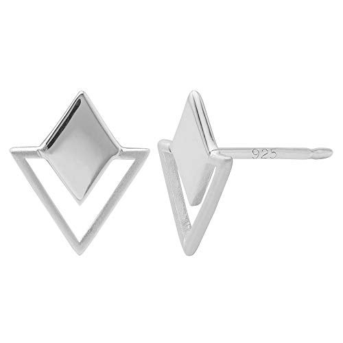 Boma Jewelry Sterling Silver Geometric Diamond & Triangle Stud Earrings - Image 2