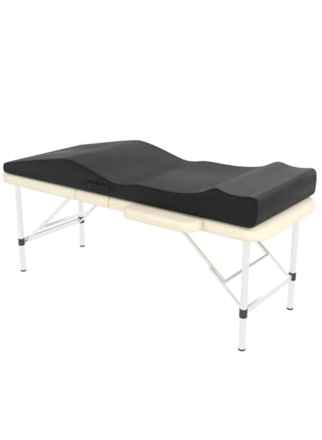 ENITYA Lash Bed Topper Ergonomic Curvy Massage Table Foam Topper NonSlip Esthetician Bed Cushion with Removable Cover for Beauty Salon WaxEyelashSpaTattooFacial 71275Black - Image 1