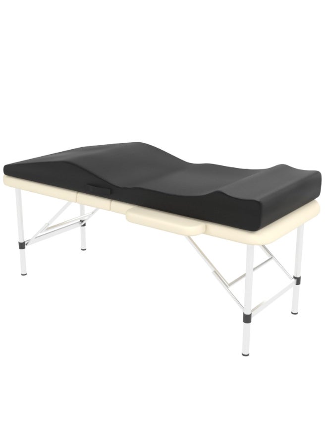 ENITYA Lash Bed Topper Ergonomic Curvy Massage Table Foam Topper NonSlip Esthetician Bed Cushion with Removable Cover for Beauty Salon WaxEyelashSpaTattooFacial 71275Black - Image 2