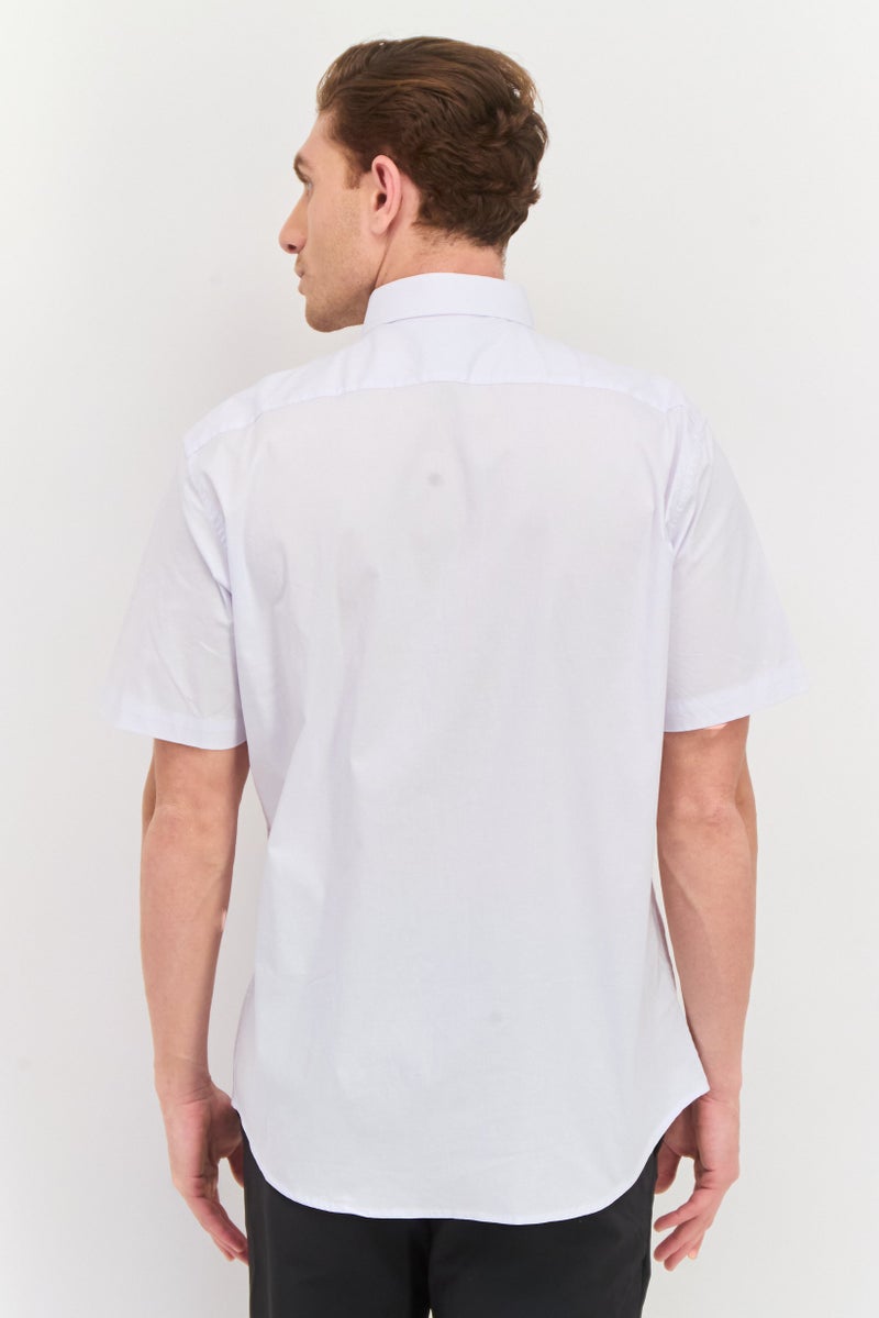 Tailorbyrd Men Regular Fit Embroidered Logo Short Sleeves Casual Shirts, Sky Blue - Image 3