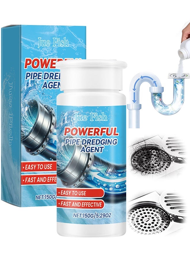 السمك اليهودي عامل قوي لتجريف الأنابيب، مزيل روائح المجاري وفتح الانسدادات، منظف متعدد الأغراض للأنابيب، مزيل ومُنظف انسداد المصارف، منظف مصارف للحمام والمطبخ، منظف سريع لفتح المجاري، مسحوق منظف المصارف، سريع الفتح 150 جرام - Image 1