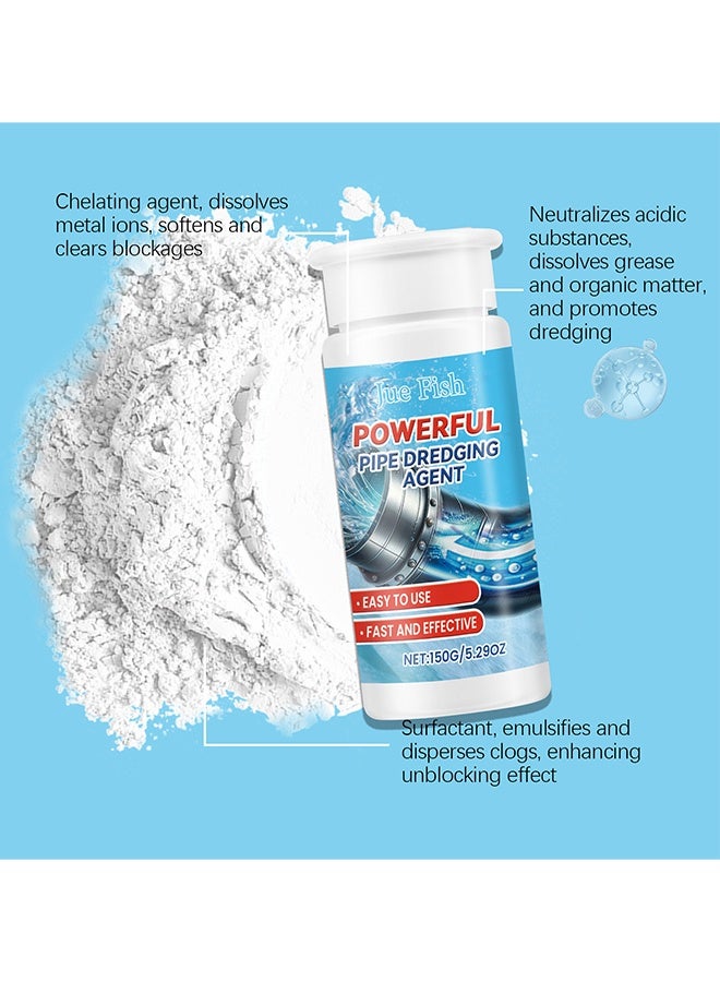 السمك اليهودي عامل قوي لتجريف الأنابيب، مزيل روائح المجاري وفتح الانسدادات، منظف متعدد الأغراض للأنابيب، مزيل ومُنظف انسداد المصارف، منظف مصارف للحمام والمطبخ، منظف سريع لفتح المجاري، مسحوق منظف المصارف، سريع الفتح 150 جرام - Image 3