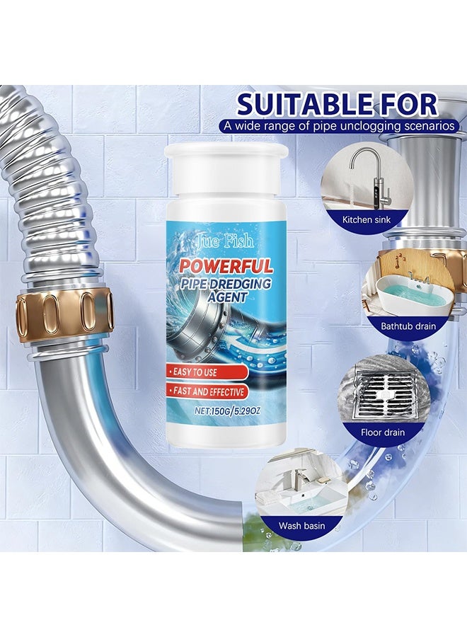السمك اليهودي عامل قوي لتجريف الأنابيب، مزيل روائح المجاري وفتح الانسدادات، منظف متعدد الأغراض للأنابيب، مزيل ومُنظف انسداد المصارف، منظف مصارف للحمام والمطبخ، منظف سريع لفتح المجاري، مسحوق منظف المصارف، سريع الفتح 150 جرام - Image 5