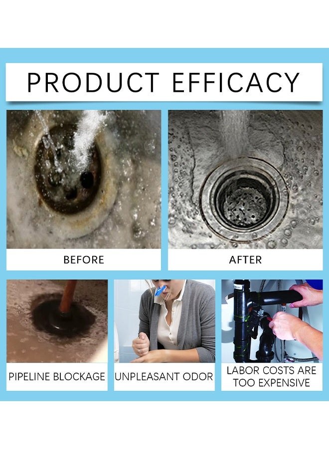 السمك اليهودي عامل قوي لتجريف الأنابيب، مزيل روائح المجاري وفتح الانسدادات، منظف متعدد الأغراض للأنابيب، مزيل ومُنظف انسداد المصارف، منظف مصارف للحمام والمطبخ، منظف سريع لفتح المجاري، مسحوق منظف المصارف، سريع الفتح 150 جرام - Image 4