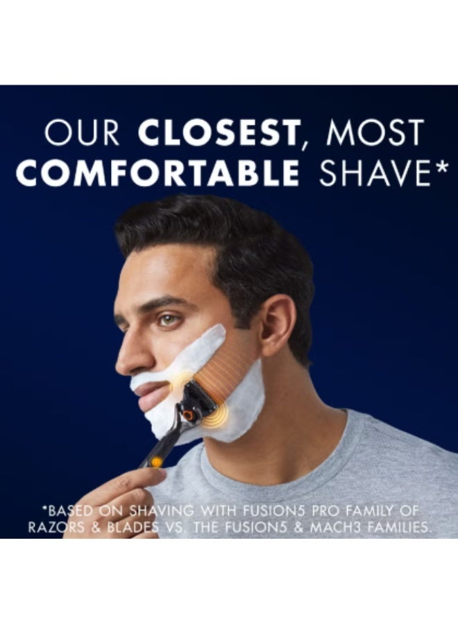 شفرات حلاقة جيليت فيوجن 5 برو عبوة 2 حلاقة دقيقة وانزلاق ناعم وراحة تدوم طويلاً للرجال - Image 3