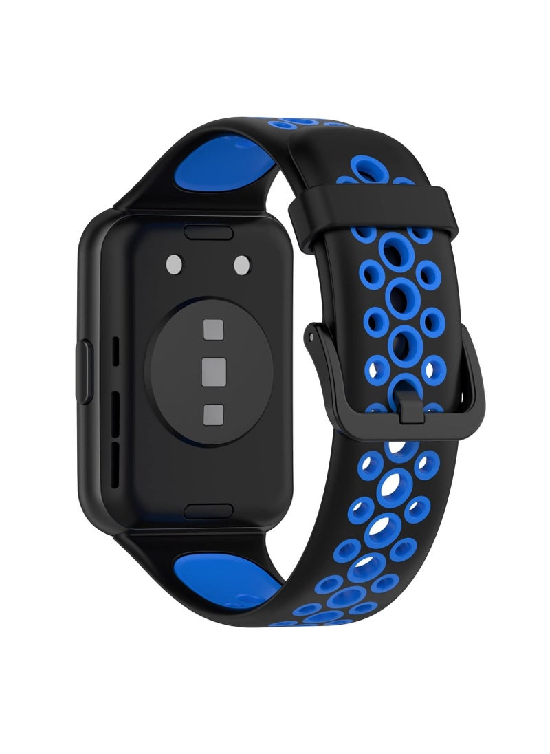 Generic - Silicone Strap Compatible with HUAWEI Watch Fit 2 Active/Classic/Elegant, Two-color Sport Band Breathable Ultra-light Waterproof Durable Adjustable Replacement Wristband for Fit2 - Image 1
