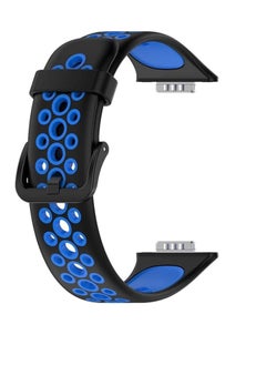 Generic Silicone Strap Compatible with HUAWEI Watch Fit 2 Active/Classic/Elegant, Two-color Sport Band Breathable Ultra-light Waterproof Durable Adjustable Replacement Wristband for Fit2  - Image 3