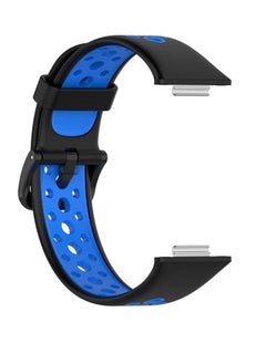 Generic Silicone Strap Compatible with HUAWEI Watch Fit 2 Active/Classic/Elegant, Two-color Sport Band Breathable Ultra-light Waterproof Durable Adjustable Replacement Wristband for Fit2  - Image 4
