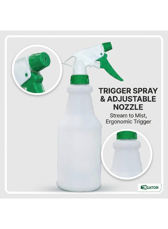 Gator Plastic Spray Bottle 600ml Green | Color-Coded Trigger Sprayer | Adjustable Nozzle | Durable Chemical Resistant | Professional Cleaning Spray Bottle - Image 4