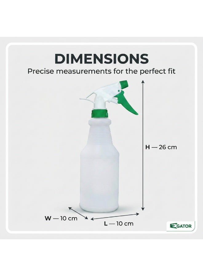 Gator Plastic Spray Bottle 600ml Green | Color-Coded Trigger Sprayer | Adjustable Nozzle | Durable Chemical Resistant | Professional Cleaning Spray Bottle - Image 3