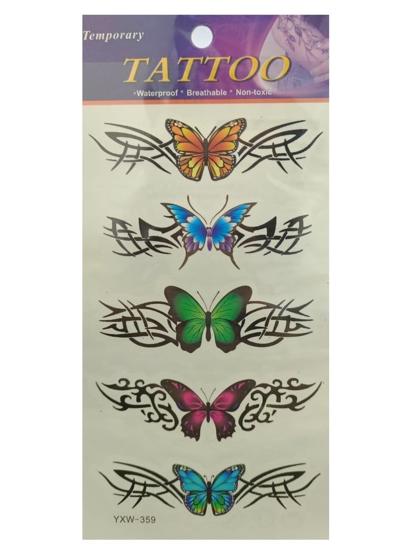 Generic Temporary tattoo in the shape of attractive colorful butterflies