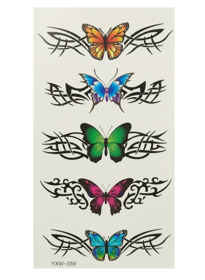 تاتو مؤقت على شكل فراشات ملونة جذابة - Image 1