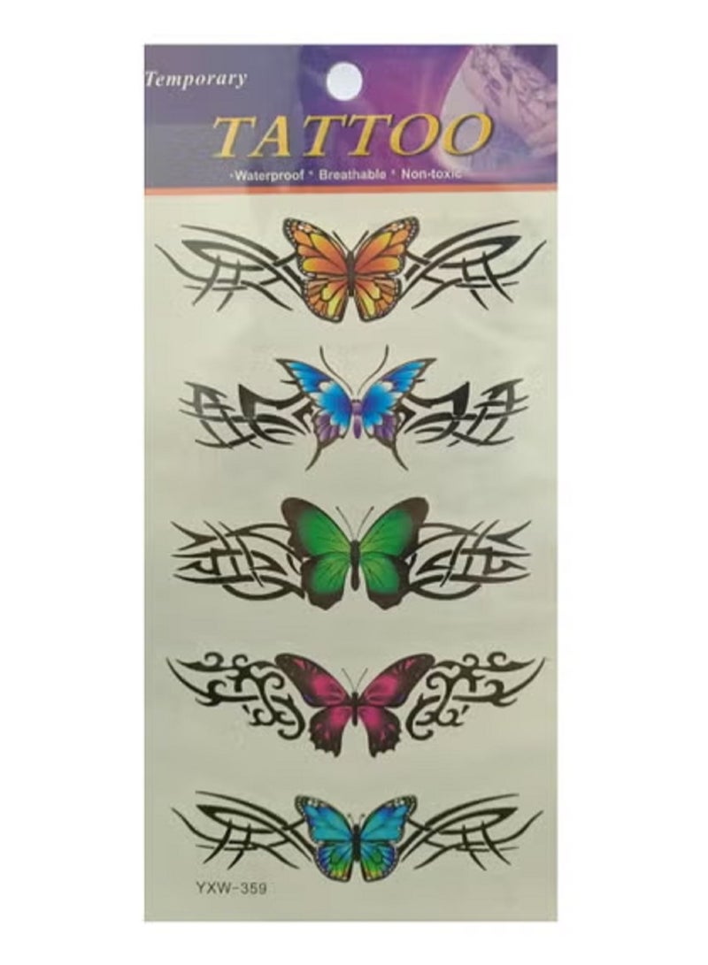 تاتو مؤقت على شكل فراشات ملونة جذابة - Image 2